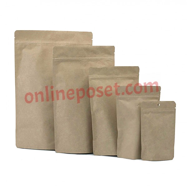 Alüminyum Kraft Doypack 100gr Kilitli Poşet Kraft Doypack 100gr Kilitli Poşet