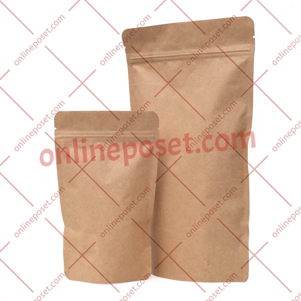 Kraft Doypack 1000gr Kilitli Poşet Kraft Alüminyum Doypack 1000gr Kilitli Poşet
