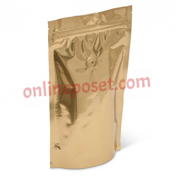 Valfli  Gold Alüminyum Doypack Kilitli 20x30 Poşet Gold 1000gr Doypack 20x30 Poşet