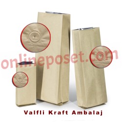 Valfli Kraft Kahve Torbası 7.5x20x4 CM Valfli Kraft Kahve Torbası 7.5x20x4 CM Kraft Kahve Torbası