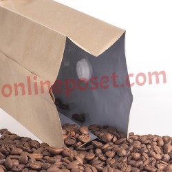 Valfli Kraft Kahve Torbası 12.5x40x8 CM Kraft Kahve Torbası 750 ADET