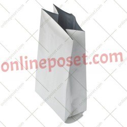Metalik Beyaz Valfli 10x25x6 Espresso Torbası Beyaz Alüminyum Körüklü Torba 10x25x6 Valfsiz Kahve Poşetleri