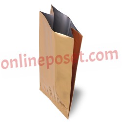 10x25x6  Metalik Gold Altın Valfli Espresso Torbası Gold Altın Alüminyum Körüklü Poşet 10x25x6 Valfsiz Kahve Poşetleri