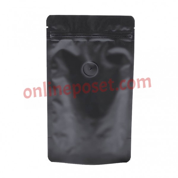 500gr Valfli Mat Siyah Doypack 16x27 1000 ADET