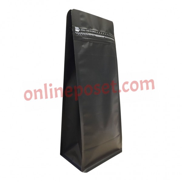 Pocket Kilitli Siyah Mat Renkli Flat Bottom 14x36 cm Pocket Kilitli Flat Bottom Torba 500 ADET