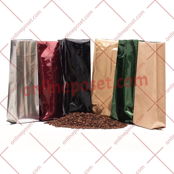 500 gr Yandan Körüklü Alüminyum Torba 10x34 cm Yan Körüklü Kahve Poşetleri