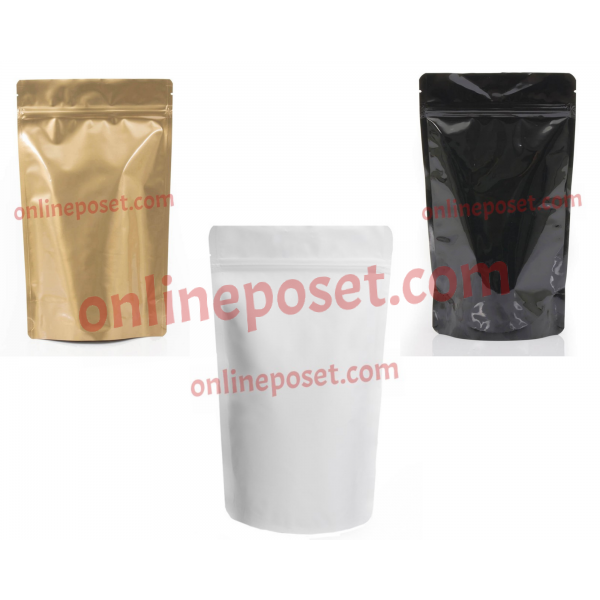 13x22,5 SİYAH - GOLD ALUMİNYUM KİLİTLİ DOYPAK  Altın/Gold  Doypack