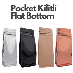 Pocket Kilitli Flat Bottom Torba